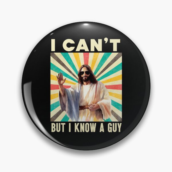 Item preview, I Can't But I Know A Guy Retro Jesus With Sunglasses Funny Christian designed and sold by stylesip.