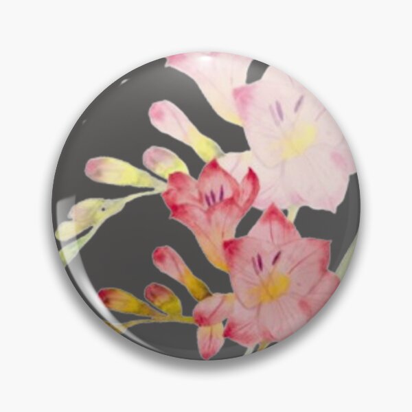 Item preview, Hand-painted pink freesia designed and sold by WatercolourLily.