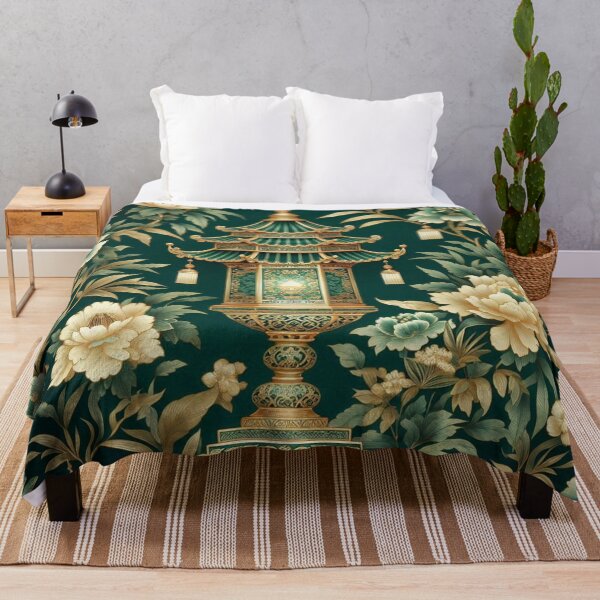 Item preview, Emerald Green & Gold Chinoiserie designed and sold by DesignsByPrnces.
