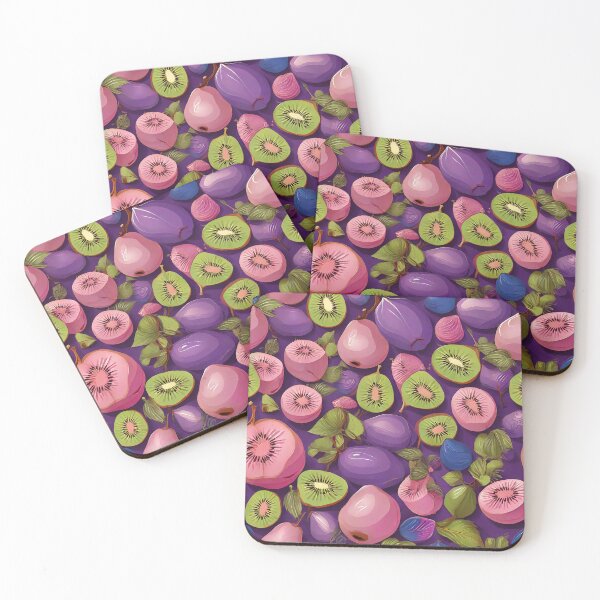 Item preview, repeating kiwi fruit : fruit pattern purple designed and sold by weissessika.