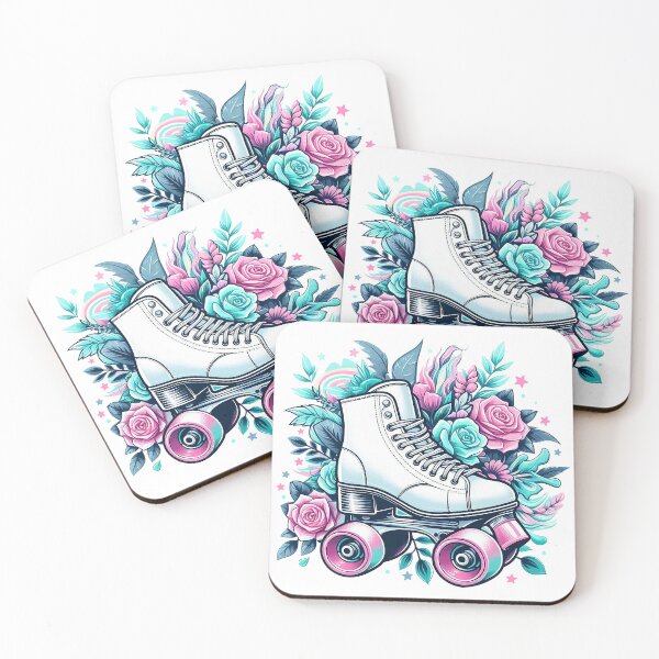 Item preview, Roller skate, roses in pastel colors designed and sold by iclipart.