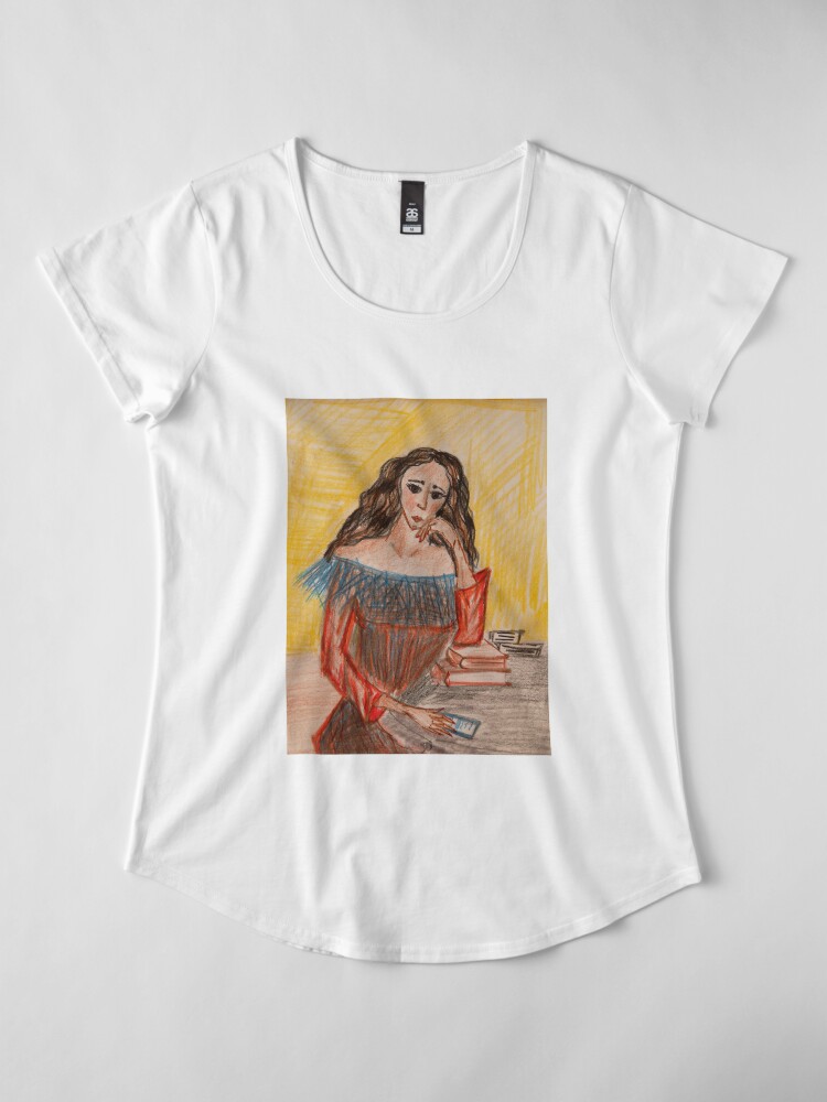 Alternate view of A Woman Who Reads Premium Scoop T-Shirt