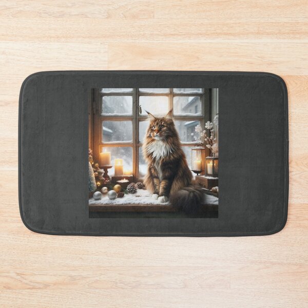 Item preview, Christmas Maine Coon cat 1 designed and sold by Zelda50.