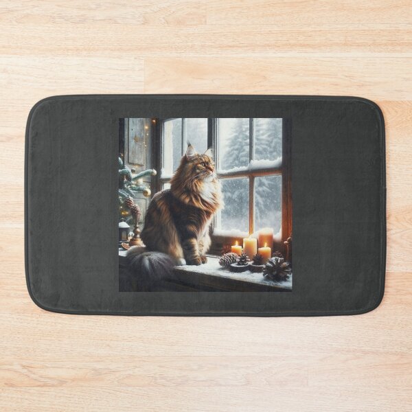 Item preview, Christmas Maine Coon cat 2 designed and sold by Zelda50.