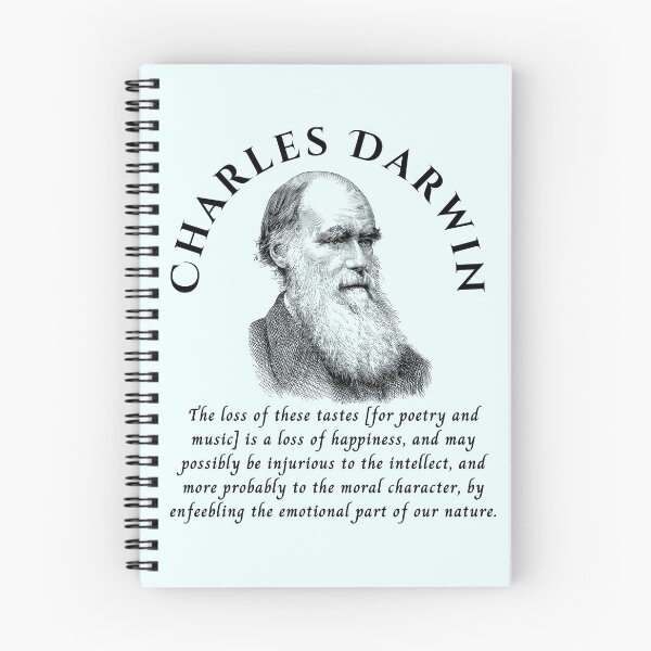 Item preview, Charles Darwin portrait and quote: The loss of these tastes is a loss of happiness, and may possibly be injurious to the intellect... designed and sold by artbleed.