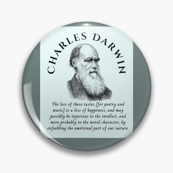 Item preview, Charles Darwin portrait and quote: The loss of these tastes is a loss of happiness, and may possibly be injurious to the intellect... designed and sold by artbleed.