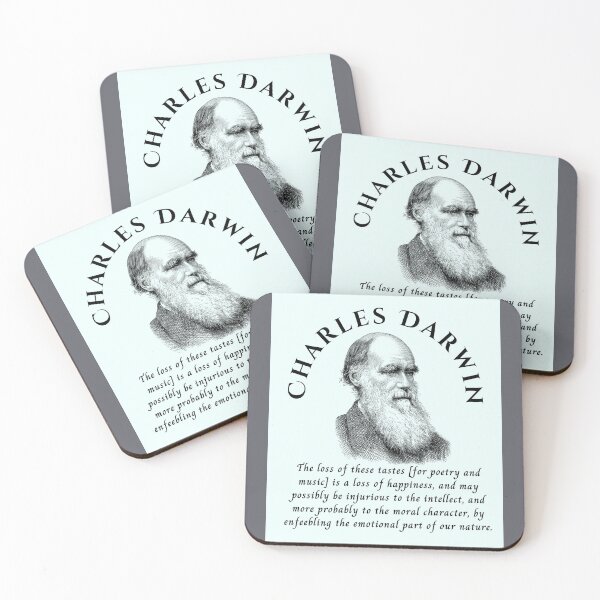 Item preview, Charles Darwin portrait and quote: The loss of these tastes is a loss of happiness, and may possibly be injurious to the intellect... designed and sold by artbleed.