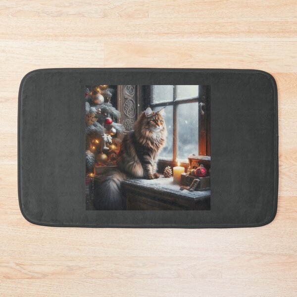 Item preview, Christmas Maine Coon cat 3 designed and sold by Zelda50.