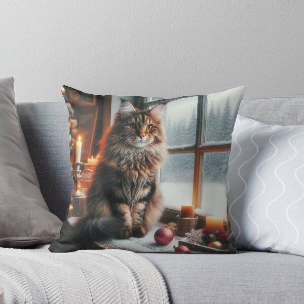 Item preview, Christmas Maine Coon cat 4 designed and sold by Zelda50.