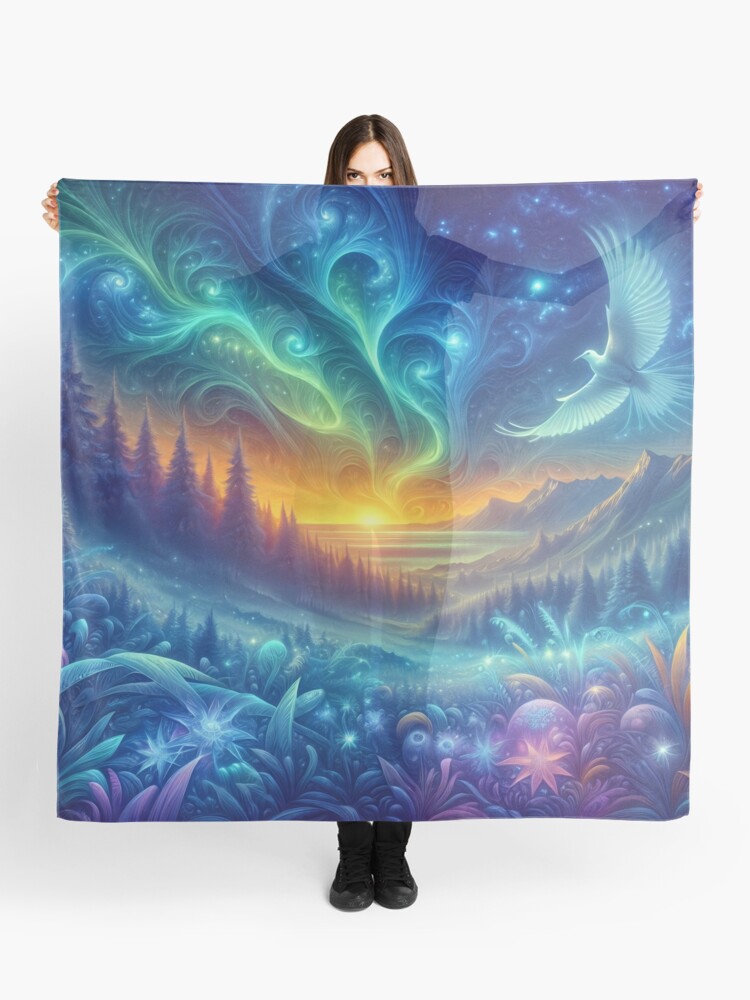 Thumbnail 1 of 3, Scarf, Northern lights 7 designed and sold by schizo604.