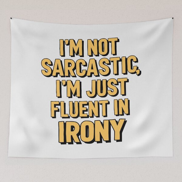 Item preview, Fluent in Irony Typography Design: Father's Day Witty Gift designed and sold by HahaHandlesHub.
