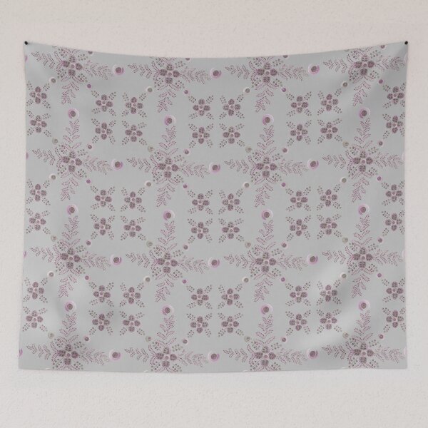 Item preview, Whimsical watercolor fern mandala in purple and silver grey designed and sold by Rebecca Hunter.