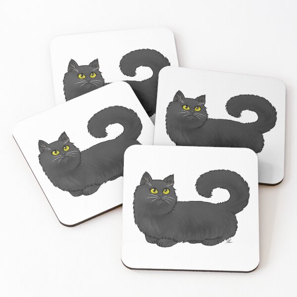 Item preview, Cat - Munchkin Cat - Black Longhair designed and sold by Jennifer Stolzer.