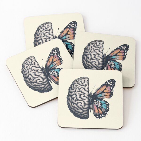 Item preview, Intellectual Metamorphosis: A Brain-Butterfly Blend in Art, Symbolizing Psychological Growth and Natural Elegance designed and sold by Collagedream.