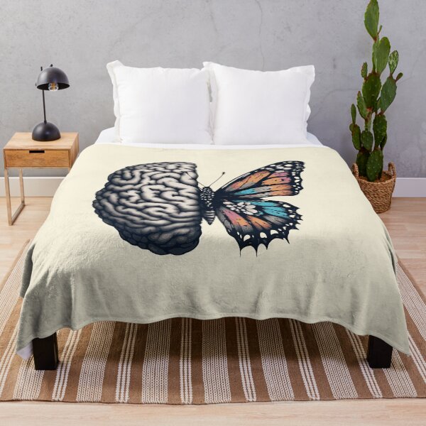 Item preview, Intellectual Metamorphosis: A Brain-Butterfly Blend in Art, Symbolizing Psychological Growth and Natural Elegance designed and sold by Collagedream.