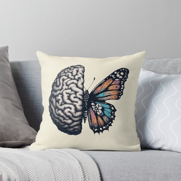 Item preview, Intellectual Metamorphosis: A Brain-Butterfly Blend in Art, Symbolizing Psychological Growth and Natural Elegance designed and sold by Collagedream.