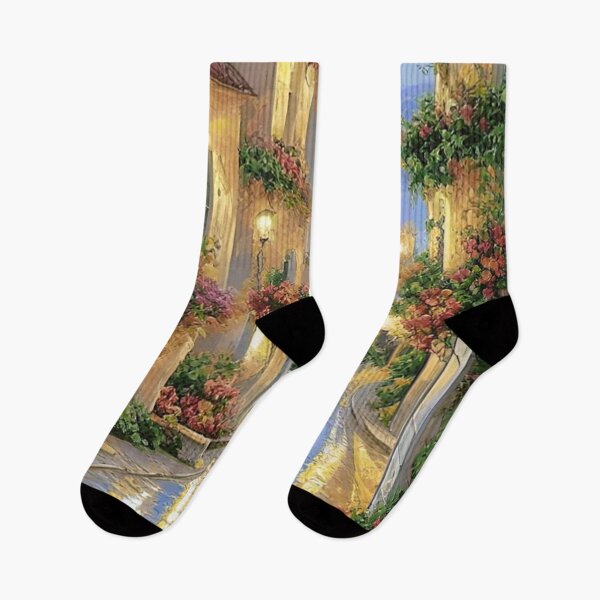 Item preview, Evening Glow: A Romantic Walk Through a Historic Street designed and sold by LyssasMindArt.