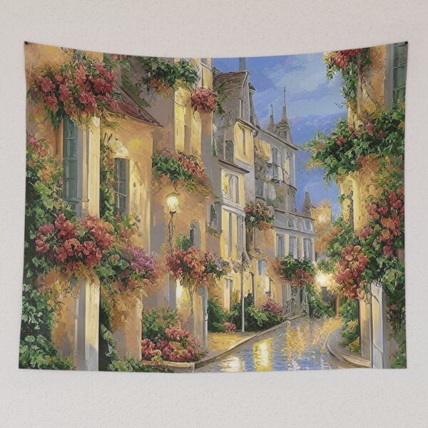 Item preview, Evening Glow: A Romantic Walk Through a Historic Street designed and sold by LyssasMindArt.