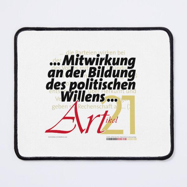 Item preview, "Participation in political decision-making" - Article 21 | Basic Law of the Federal Republic of Germany designed and sold by Brunhilde1001.