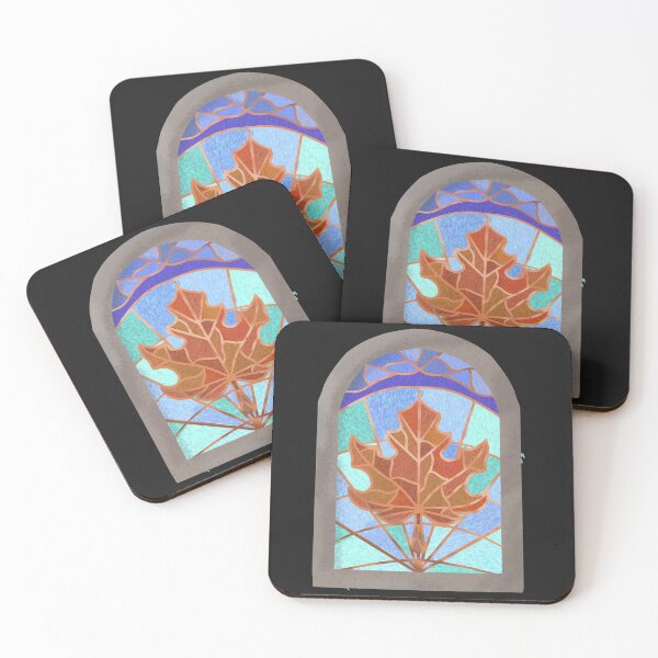 Item preview, Autumnal stained glass window designed and sold by AutyLeaves.