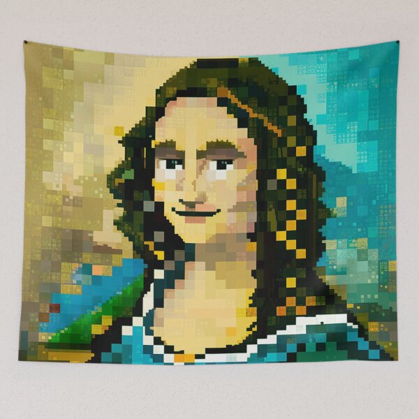 Aperçu de l'œuvre monalisa pixel créée et vendue par Timegraf.