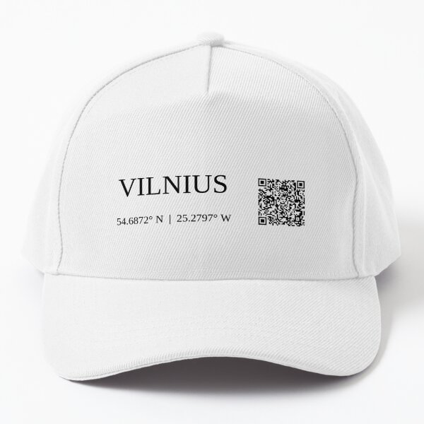 city of vilnius lietuva text gps coords - light casquette de baseball