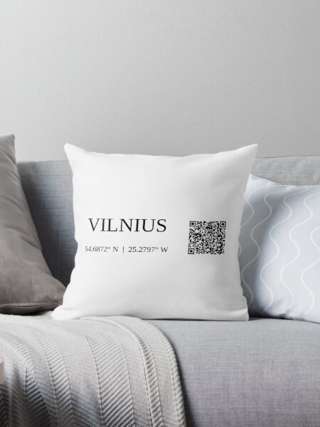 city of vilnius lietuva text gps coords - light coussin