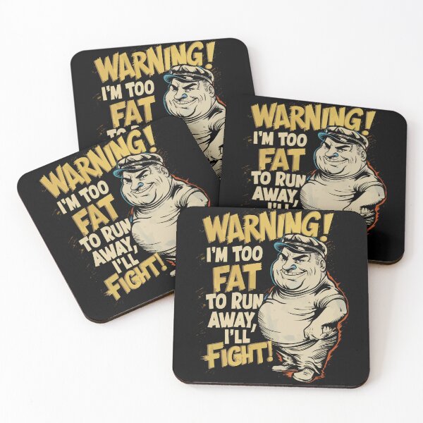 Item preview, Too Fat To Run Away Fight Humor Design designed and sold by Quirky Shirts.