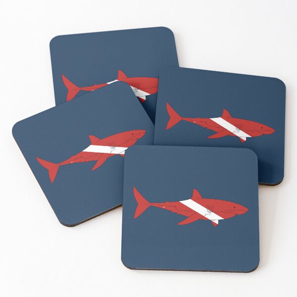 Item preview, SCUBA DIVE FLAG WHITE SHARK designed and sold by BEATRIZ ABAITUA.