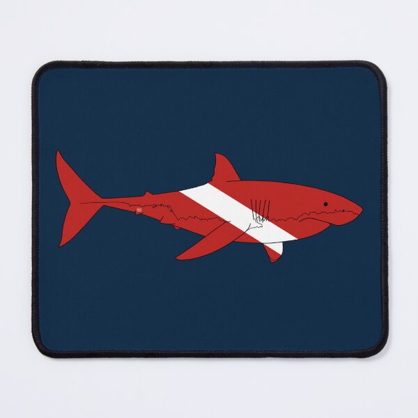 Item preview, SCUBA DIVE FLAG WHITE SHARK designed and sold by BEATRIZ ABAITUA.