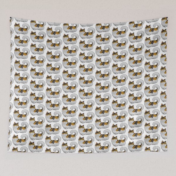 Item preview, Cat - Munchkin Cat - Calico Longhair designed and sold by Jennifer Stolzer.
