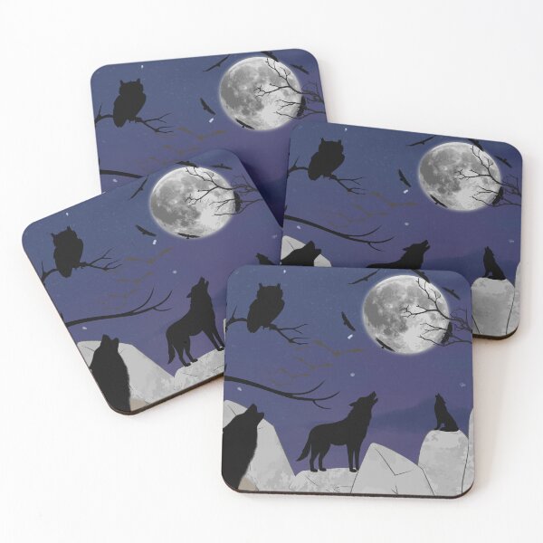 Item preview, Wolf pack at night designed and sold by MargoMalej.