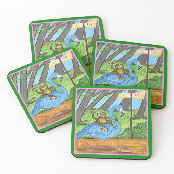 Item preview, A Frog Riding A Blue Flamingo designed and sold by 86OLDNoRTH.