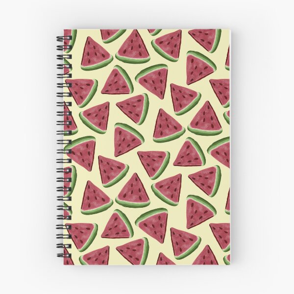 Item preview, Gouache watermelon fruit slices on a pastel yellow background designed and sold by JasmineGDesigns.