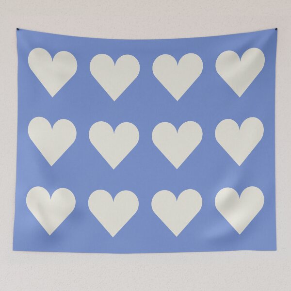 Item preview, Large CREAM and DANUBE BLUE LOVE HEARTS designed and sold by RachelMacht.