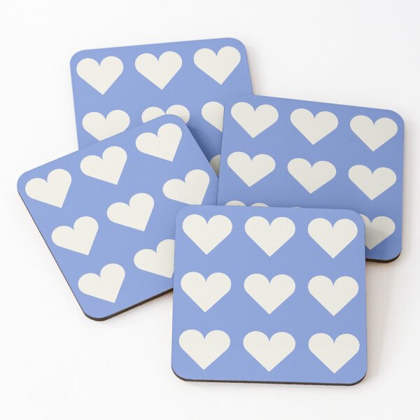 Item preview, Large CREAM and DANUBE BLUE LOVE HEARTS designed and sold by RachelMacht.