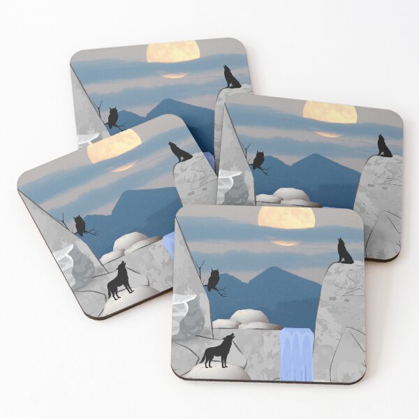 Item preview, Wolf pack on a beautiful night designed and sold by MargoMalej.