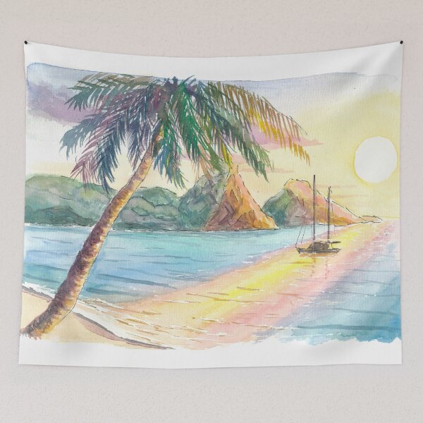 Item preview, Atardecer en una tranquila bahía de las Indias Occidentales de Santa Lucía designed and sold by artshop77.