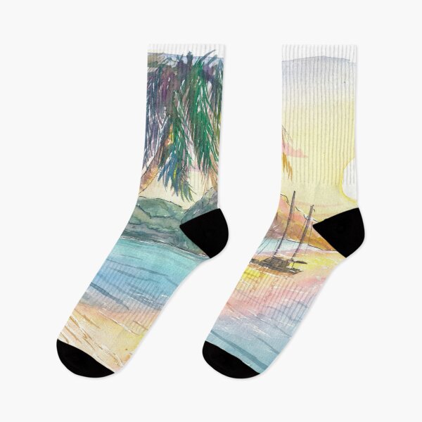 Item preview, Sunset in a calm bay of Saint Lucia West Indies designed and sold by artshop77.