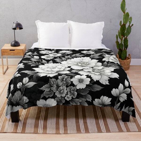 Item preview, Black and White Floral Pattern designed and sold by GraphicsClub.