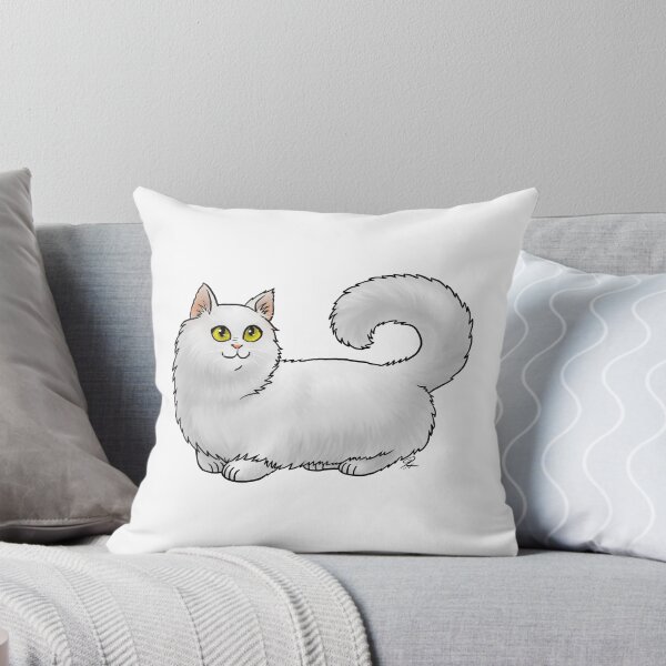 Item preview, Cat - Munchkin Cat - White Longhair designed and sold by Jennifer Stolzer.