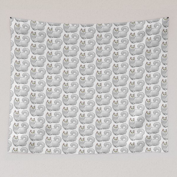 Item preview, Cat - Munchkin Cat - White Longhair designed and sold by Jennifer Stolzer.