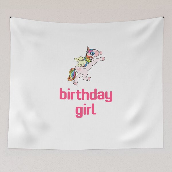 Item preview, Awesome Unicorn Birthday Girl Design #7 Pink designed and sold by 198tees.