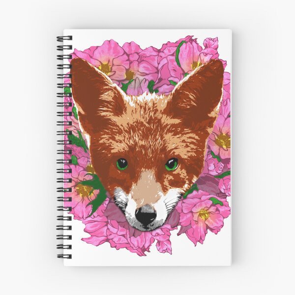 Item preview, Little fox with cherry flowers designed and sold by CaraVendetta.