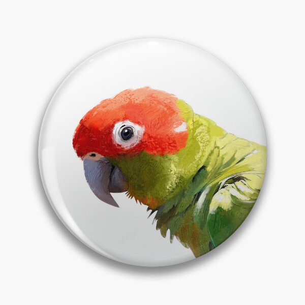 Item preview, Red Crowned Parrot in oils and metalic style designed and sold by DariyaDell.