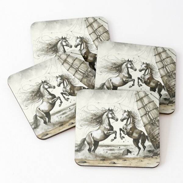 Item preview, Chincoteague Ponies in Black and White designed and sold by smnessen.