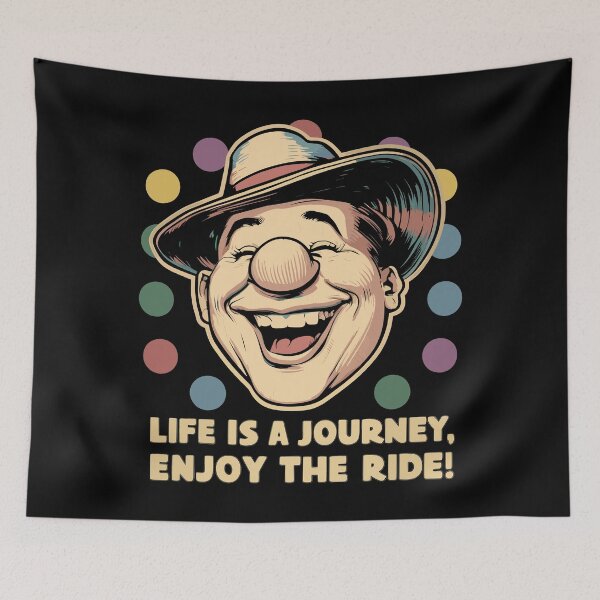 Item preview, Retro Clown Enjoy the Ride Quote designed and sold by Quirky Shirts.