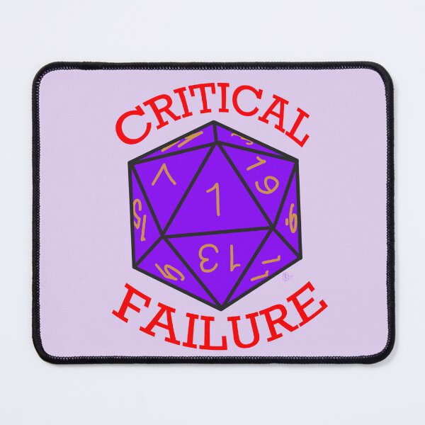 Item preview, D20 Critical Fail designed and sold by TheAntisocialUnicorn.