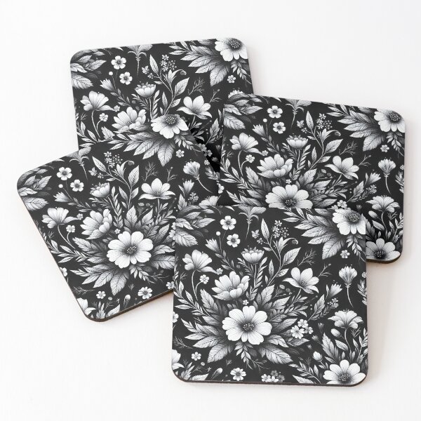 Item preview, Black and White  Floral Pattern designed and sold by GraphicsClub.