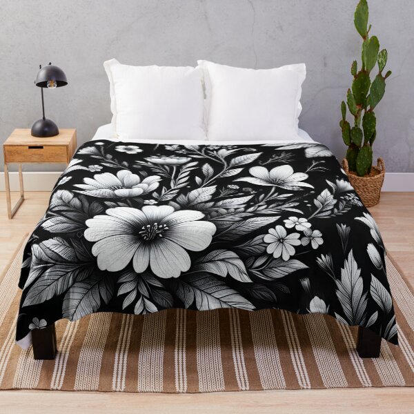 Item preview, Black and White Floral Pattern designed and sold by GraphicsClub.